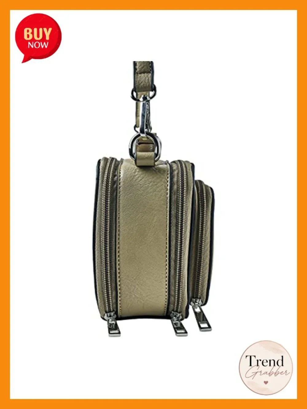 Crossbody Bag with RFID Protection, Vegan Leather, Adjustable Strap